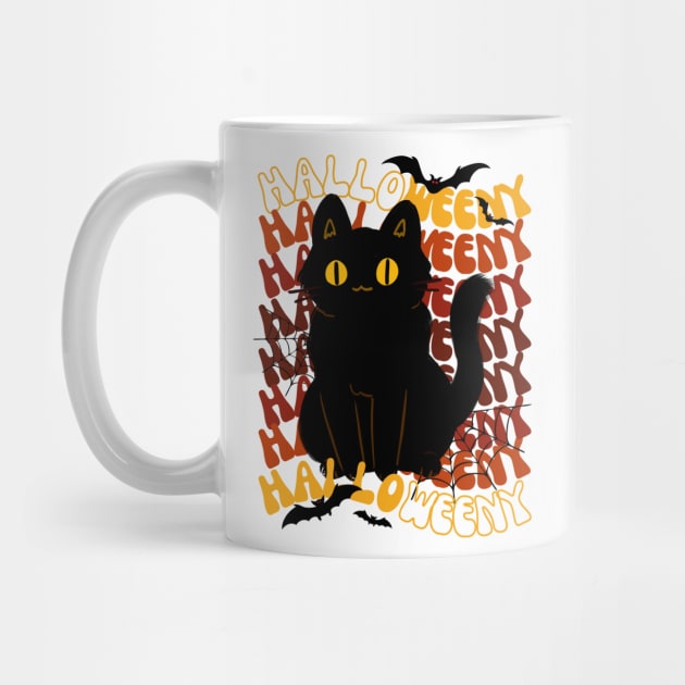 Spooky Halloween Black Cat by HappyPeeps